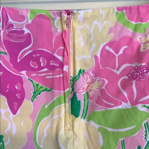 Lilly Pulitzer Cynthia Skirt Floral Pink Yelllow Size 12 - Picture 4 of 4